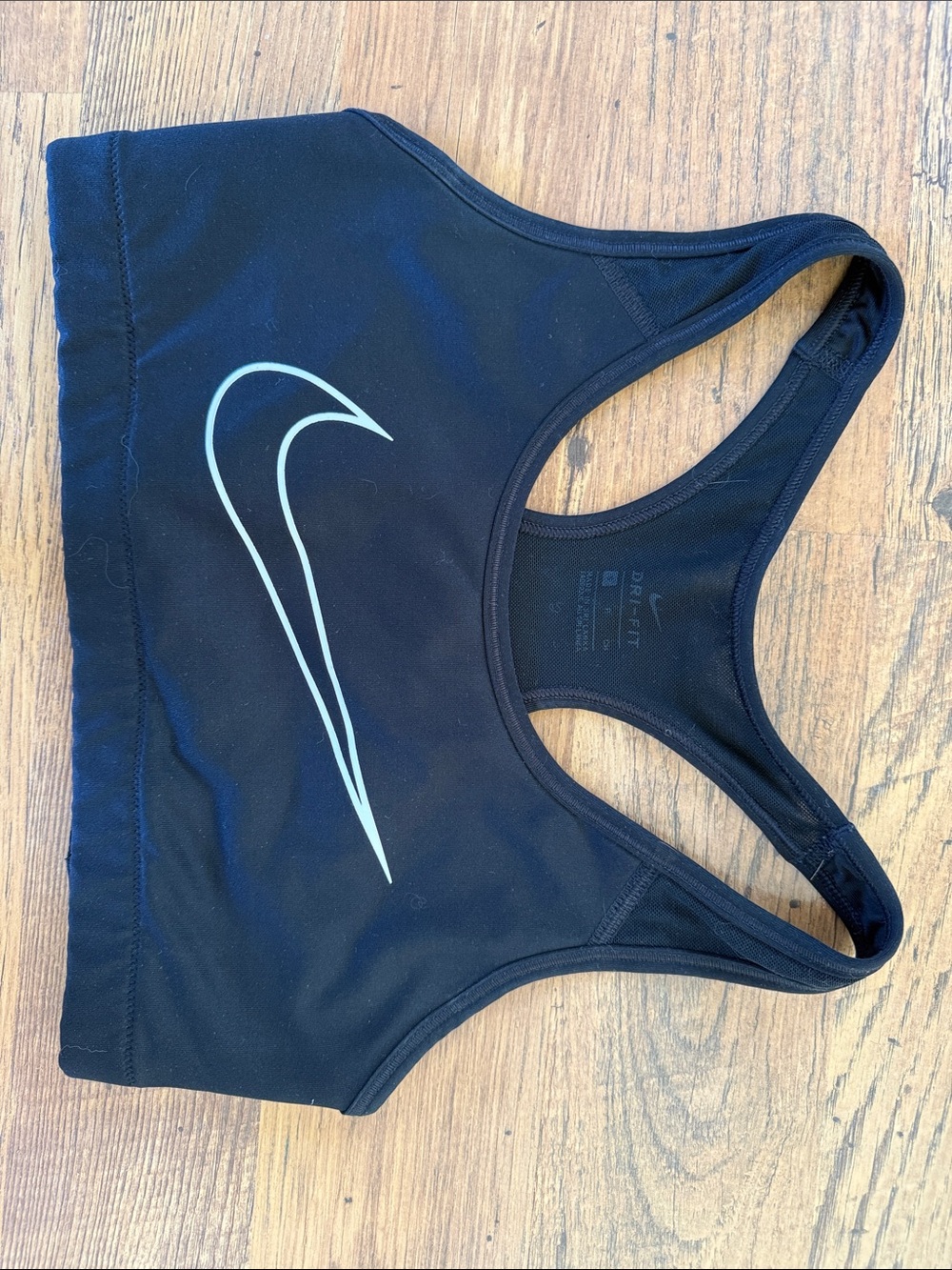 Nike Black Racerback Dri-FIT Sports Bra with Reflective Swoosh